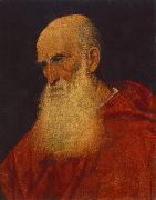 TIZIANO Vecellio Portrait of an Old Man (Pietro Cardinal Bembo) fgj oil on canvas